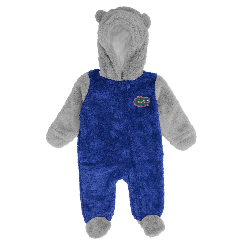 Royal/Gray Florida Gators Game Nap Teddy Fleece Bunting Full-Zip Sleeper